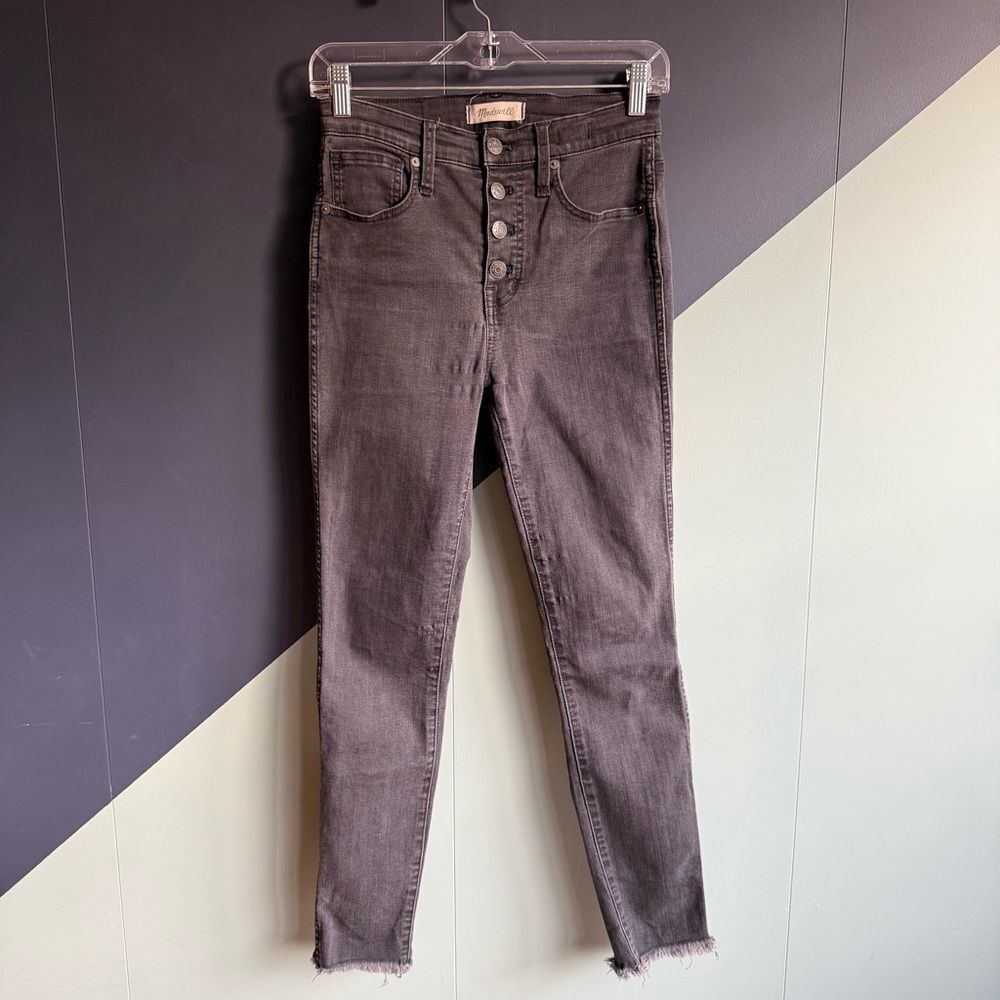 Madewell 10" High Rise Skinny Jean w/ Button Fly, Faded Black, Size 25, VGUC